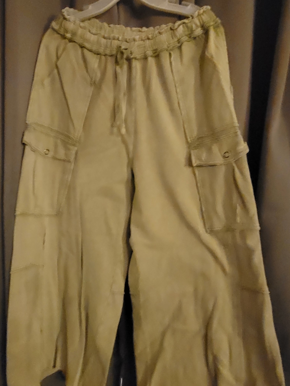 easel Olive Green Wide‑Leg Cargo Pants - Picture 2 of 10